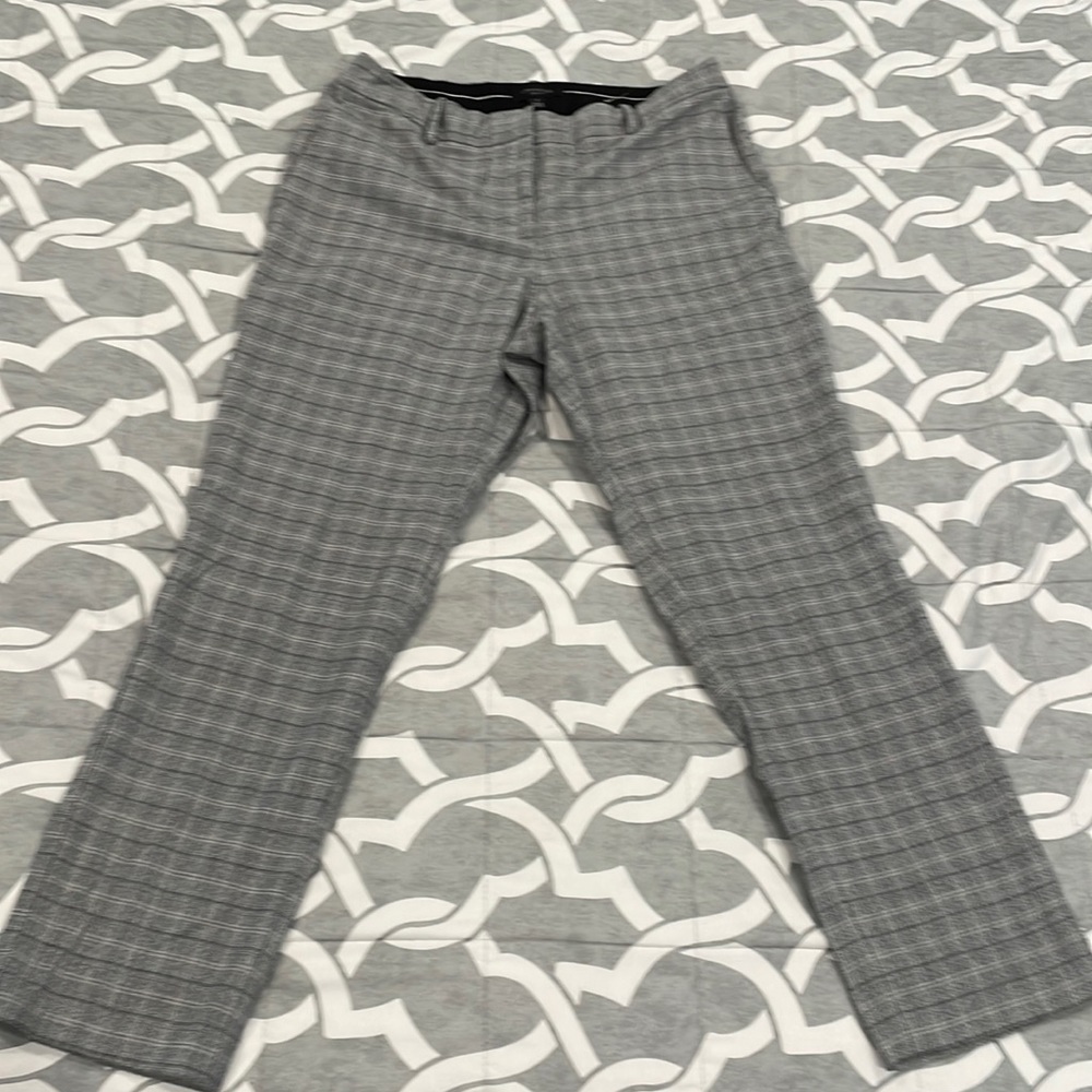 Ann Taylor Curvy Fit Pants Size 10 Gray and White Checkered Design